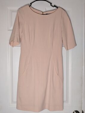 Tahari Blush Pink Short Sleeve Sheath Dress